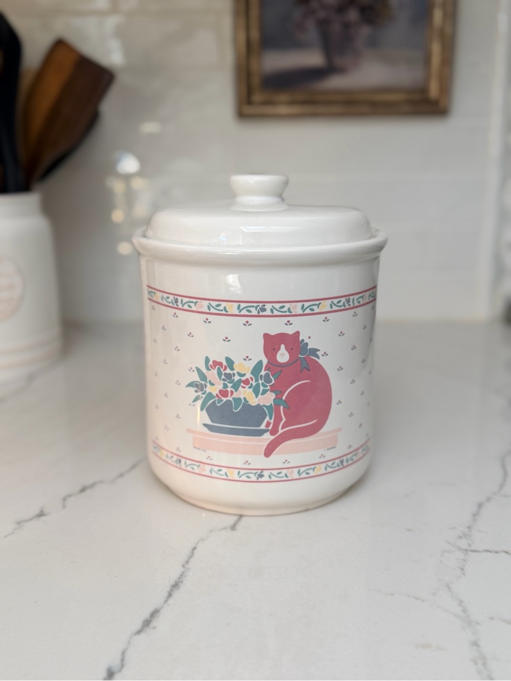 Vintage ceramic kitty canister
